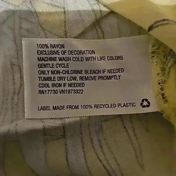 Wild Fable Plus Size XXLβNeon Yellow Hawaiian Tropical Palm Leaf Art ButtonβDown - Picture 12 of 12